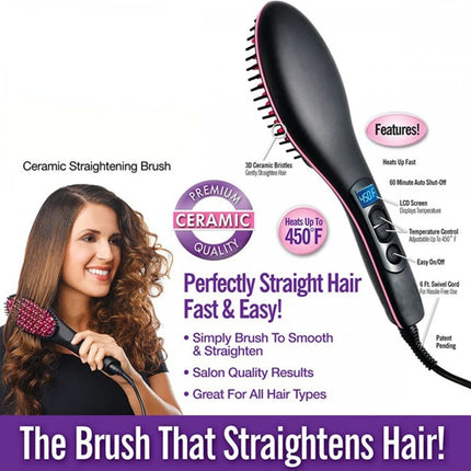 Electric Hair Straightening Brush Hot Comb Adjustable Temperature Hair Straightener Professional Women's Hair Heating Comb