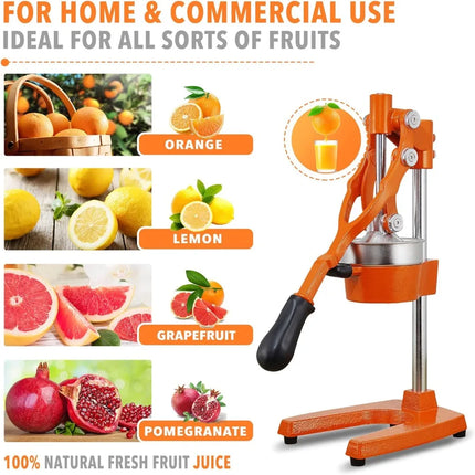 Commercial Heavy Duty Cast Iron Hand Press Manual Orange Citrus Lemon Lime Grapefruit Pomegranate Fruit Juice Squeezer Machine