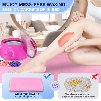 Waxing Kit WUWUVISTA Hair Removal Hard Wax Kit Wax Melt Warmer Waxing Beads Face/Brazilian/Full Body/Bikini/Sensitiive skin