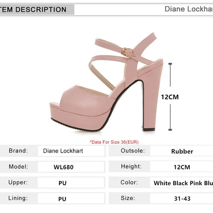 2024 Woman Sexy Platform Thick High Heels Summer Ladies Shoes For Female Fish Mouth Elegant Sandals Size 32-43 Sandalias Mujer