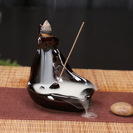 Ceramic Incense Burner Waterfall Backflow Smoke Censer Creative Incense Ornament Burner Home Decorative Crafts for Living Room