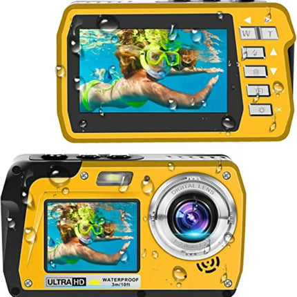 4K Underwater Digital Cameras Video Recorder 56mp Anti Shake Selfie IPS Dual Screens 10FT Waterproof For Snorkeling Swimming