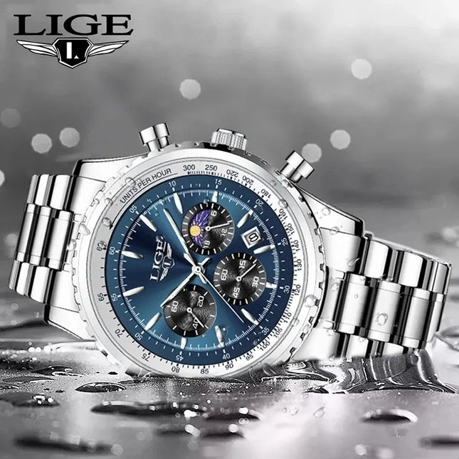 LIGE 2024 Top Brand Luxury New Men Watch Quartz Man Watches Waterproof Luminous Watch for Men Date Chronograph Sport Wristwatch