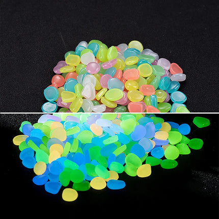 100pcs Garden Decor Luminous Stones Glow In The Dark Decorative Pebbles Outdoor Fish Tank Decoration Aquarium Accessories