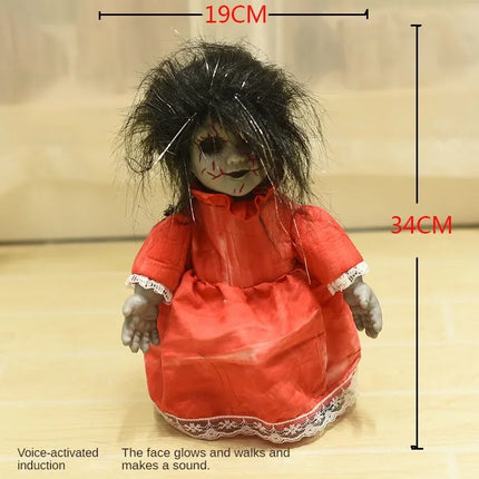 2024 Halloween Decoration Walking Doll Voice-activated Induction Light-emitting Bar Haunted House Scene Layout Display