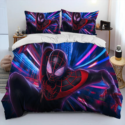 23 Style Spider Man Cartoon Marvel Comforter Bedding Set,Duvet Cover Bed Set Quilt Cover Pillowcase,Queen Bedding Set Adult Kids