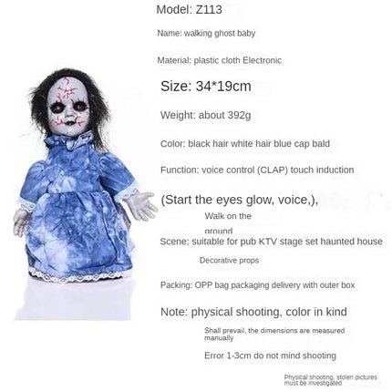 2024 Halloween Decoration Walking Doll Voice-activated Induction Light-emitting Bar Haunted House Scene Layout Display