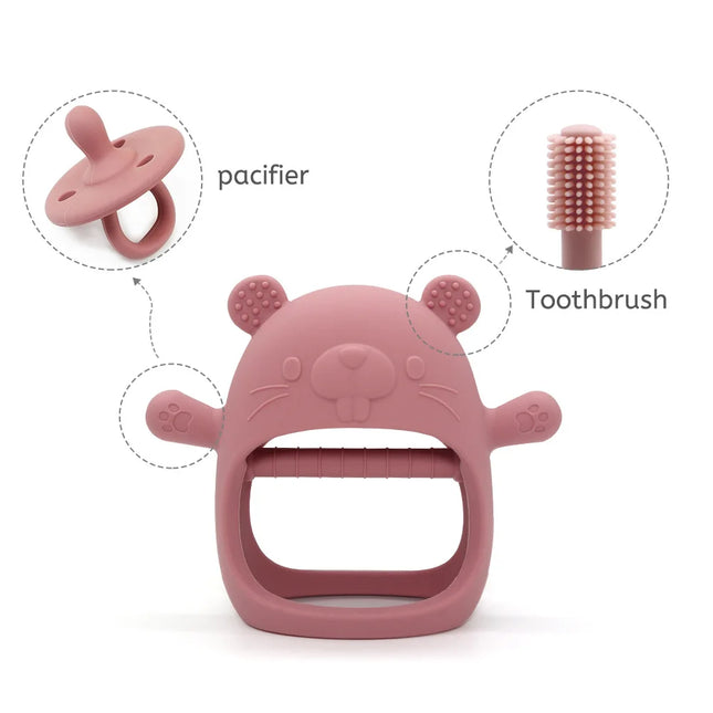 1pc Teether Toys For Baby Bracelet BPA Free Cute Cartoon Animal Silicone Ring Teething Glove For Baby Accessories Newborn Toys