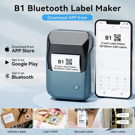 Mini Label Thermal Printer Niimbot B1 Portable Self-Adhesive Printer For Stickers Round Labels Rolls UV Tag Bluetooth Printer