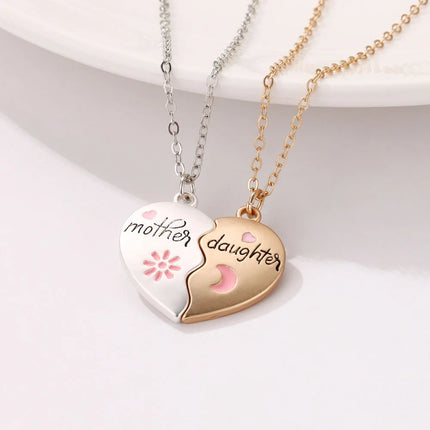 Luoluo&baby 2Pcs/set Mother and Daughter Parent Child Magnet Necklace for Children Birthday Party Gifts Jewelry Set