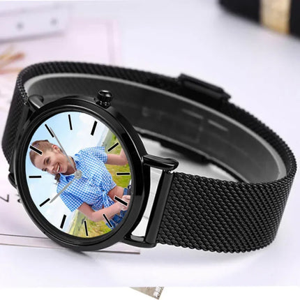 Personal Photo Print Watch Customized Logo Watches DIY Picture Clock Personality Image Wristwatch for Lovers Gift For Festival