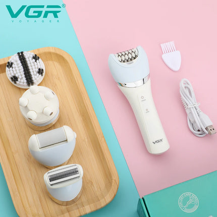 Epilator 5 In 1 Electric Women Epilator Female Shaver Leg Body Hair Remover Lady Bikini Trimmer Facial Cleaning Massage VGR 703