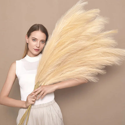 100cm Artificial Pampas Boho Decorative Flowers Home Party Table Flower Arrangement Decoration Wedding Deco Fluffy Reed Grass