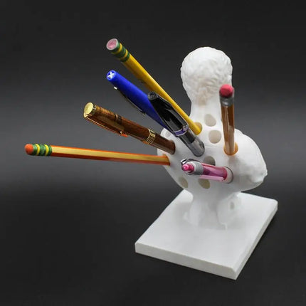 Funny Julius Caesar Pencil Holder Creative synthetic resin Ides Of March Pen Stand Creative Desk Storage Ornaments