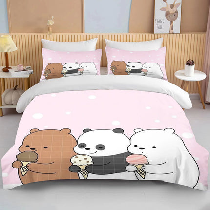 Bubu Dudu Cartoon Cute Bear Kawaii Christmas Gift King Twin Double Child Bedding Set Microfiber or Polyester Duvet Cover Set