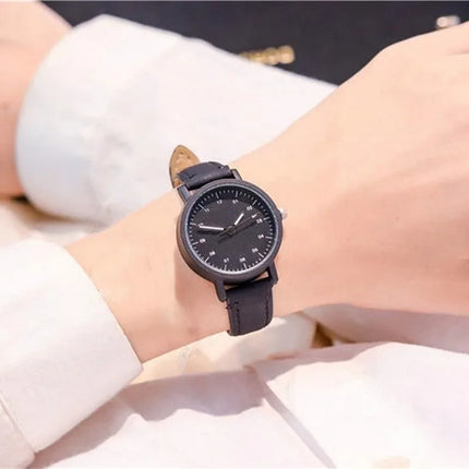 Women's Watch PU Leather Strap Women Quartz Watches Round Dial Retro Bracelet Watch Ladies Girls Wristwatch