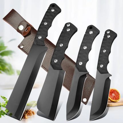 Kitchen Chef Cleaver Knife Set Stainless Steel Meat Fish Fruit Knife Professional Butcher Slicing Boning Knives with Cover