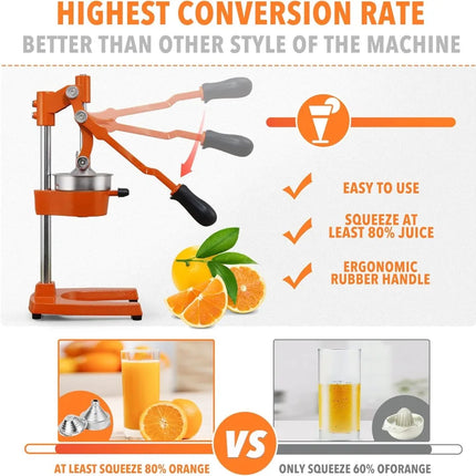 Commercial Heavy Duty Cast Iron Hand Press Manual Orange Citrus Lemon Lime Grapefruit Pomegranate Fruit Juice Squeezer Machine