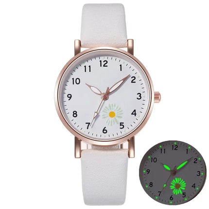 Luxury Watches for Women Luminous Retro Female Watch Ladies Belt Back Light Leather Strap Quartz Wristwatches Montre Femme