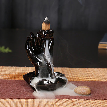 Ceramic Incense Burner Waterfall Backflow Smoke Censer Creative Incense Ornament Burner Home Decorative Crafts for Living Room