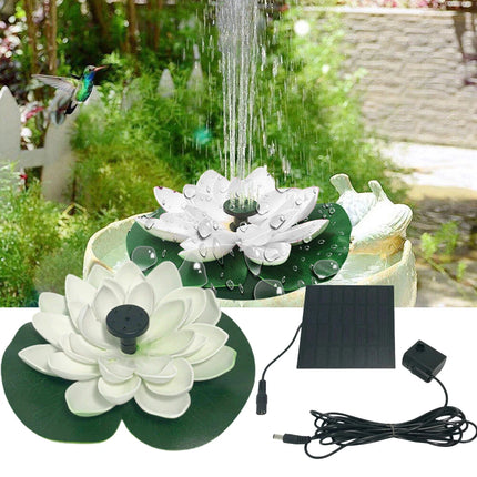 Mini Lotus Solar Water Fountain Pond Decoration Waterfall Fountain Outdoor Bird Bath Solar Powered Floating Garden Fountain