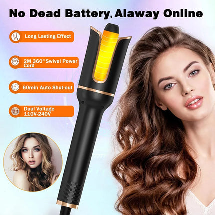 Auto Rotating Ceramic Hair Curler Automatic Curling Iron Styling Tool Hair Iron Curling Wand Air Spin and Curl Curler Hair Waver