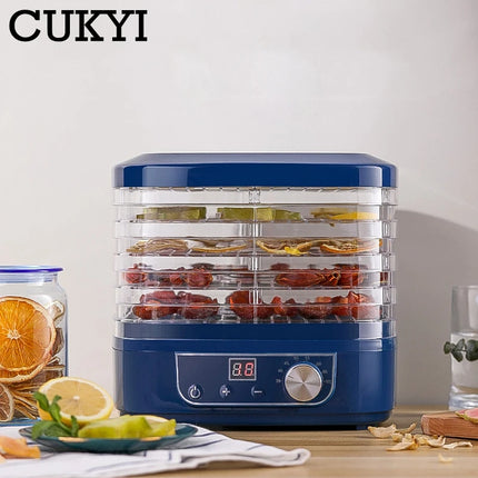 CUKYI Dried Fruit Vegetables Herb Meat Machine Household MINI Food Dehydrator Pet Meat Dehydrated 5 Trays Snacks Air Dryer EU