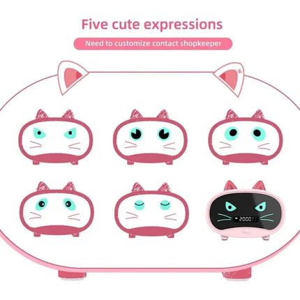 1PCS Cute Cat Bluetooth Speaker with Alarm Clock Portable Bluetooth 5.0 Wireless Speaker Stereo Sound Box Music Player Subwoofer