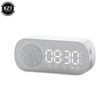 New Wireless Bluetooth Speaker HD Mirror TF Card FM Radio HIFI Music Sound Box Mini Portable Speaker with Clock Alarm Function