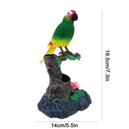 Talking Parrot Realistic Singing & Chirping Parrot Voice Controlled Birds Animal Home Decor Ornament Kids Birthday Gift