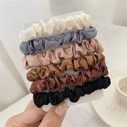 5/6pcs Simple Solid Color Elastics Hair Ties for Women Thick Hair Soft No hurt Hair Ponytail Holder Hair Rope Hair Accessories