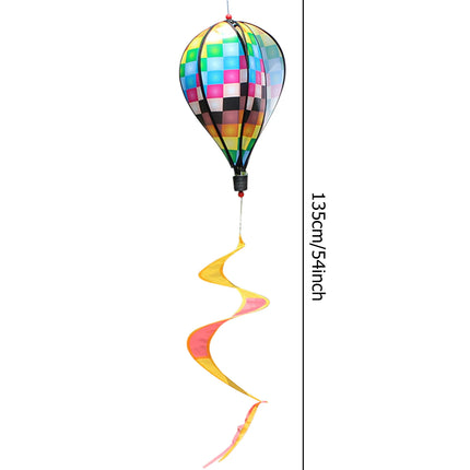 Wind Chimes Rainbow Hot Air Balloon Wind Spinner Rotating Sequin Windmill Wind Twister Hanging Decoration for Garden Yard