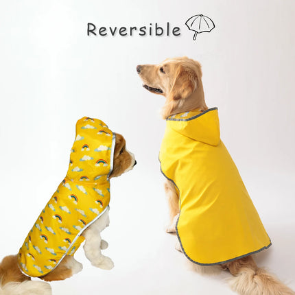 Keep Your Pup Dry & Stylish: Double-Layer Yellow Raincoat With Two-Way Wear!