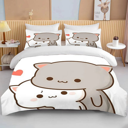 Bubu Dudu Cartoon Cute Bear Kawaii Christmas Gift King Twin Double Child Bedding Set Microfiber or Polyester Duvet Cover Set