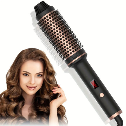 3 In 1 Ionic Hair Curler Straightener Professional Curling Iron Heated Hair Styling Brush Anti-Scald Thermal Brush Curl Wand