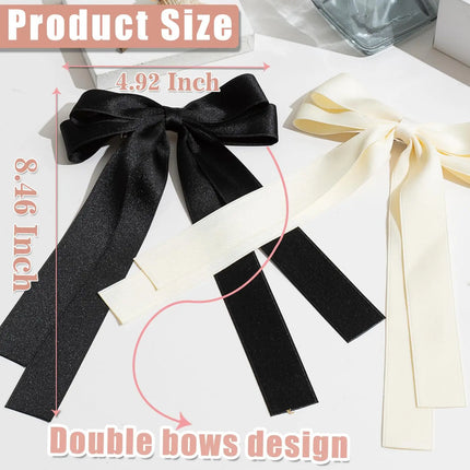 Women Elegant Bow Ribbon Hair Clip Fashion Solid Satin Spring Clip Simple Bowknot Hairpins Barrettes Hair Accessories for Girls