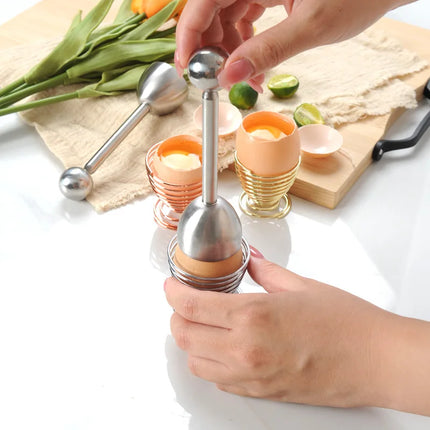 1pc Spring Egg Holder Cup Stainless Steel Elastic Steamed Egg Rack Rice Layer  Boiled Egg Storage Stand Tray Kitchen Tools