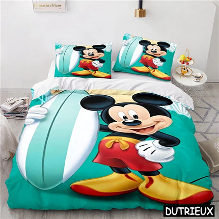 Lovely Mickey Minnie Mouse Duvet Cover & Pillowcase Set Twin Full Queen King Size Bedding Set Soft Comforter Cover Set Bedspread