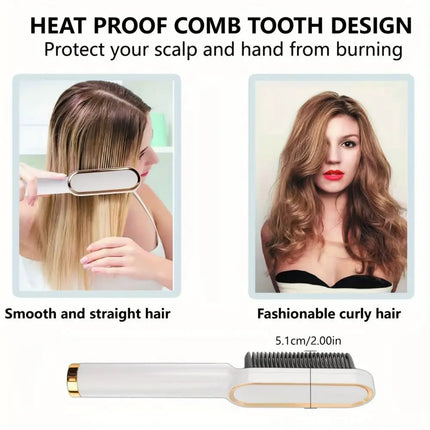 Professional Heating Comb Hair Straightener Brush Negative Ion,Not Hurt Hair Portable And  Heating Electric Straightening Brus