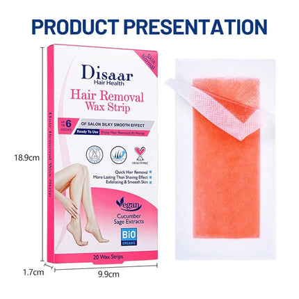 20Pcs/Set Hair Removal Wax Paper Non-permanent Body Facial Depilatory Professional Effective Waxing Cold Wax Strips Paper Women