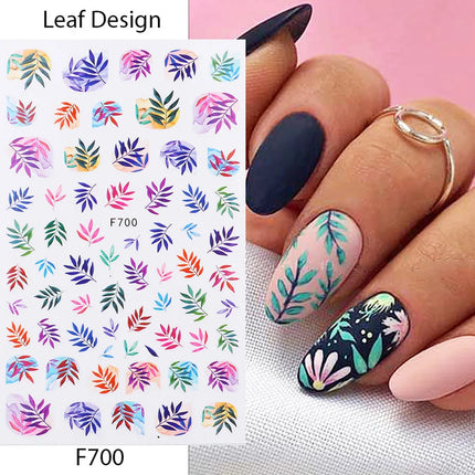 New Luxury Nail Design Colorful Butterfly Nail Sticker 3D Fruit Floral Nail Art Slider Geometric Nail Art Accessories Sticker