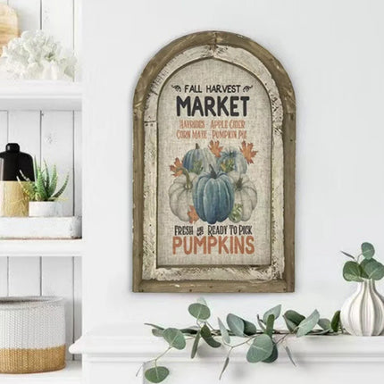 Wooden Plaque Retro Rabbit Print Arch Design Interesting Country Farmhouse Decoration Wooden Sign Home Ornaments Plaques Signs