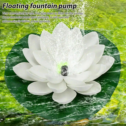 Mini Lotus Solar Water Fountain Pond Decoration Waterfall Fountain Outdoor Bird Bath Solar Powered Floating Garden Fountain