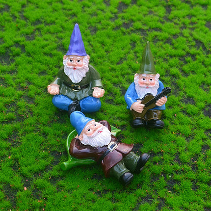 Creative Gnome Dwarf Art Sculptures Mini Dwarf Funny Miniature Micro Landscape Outdoor Figurine Ornament Tabletop Lawn Porch Dec