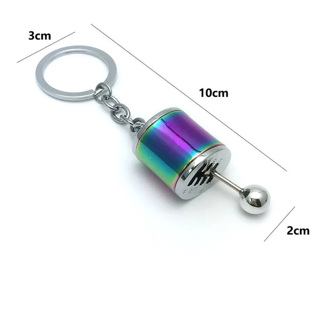 Creative Six Gear Shift Keychain Car Pendant Shifter Metal Keyring Handbag Gift