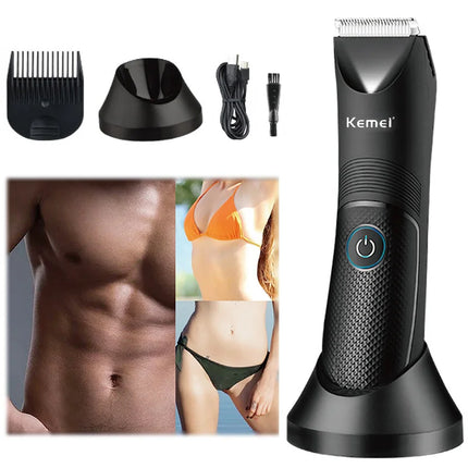 Kemei KM-1838 Usb Base Washable Men Shaver Groin Beard Trimmer Haircutting Multifunction Electric Hair Cutting Machine