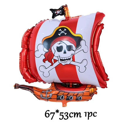 115Pcs Pirate Theme Balloon Garland Pirate Balloon Skull Latex Helium Balls Halloween Decorations Boys Birthday Party Supplies