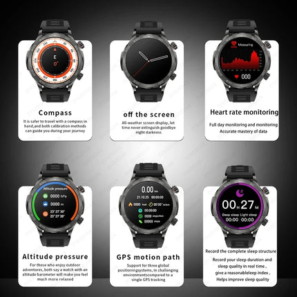 For Huawei Xiaomi 2024 New GPS Sports Smart Watch Men IP68 Waterproof Heart Rate Blood Oxygen NFC Bluetooth Call Smartwatches