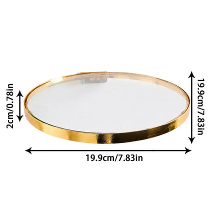 Glass Round Gold Edge Ledge Simple Flowers Wall Shelves Plant Pot Vase Ornaments Rack Wall Shelf Crafts Home Decoration