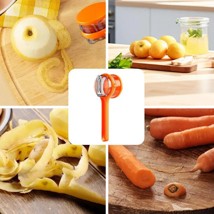 Vegetable Peeler With Container Double-Sided Stainless Steel Cutter Potato Peelers Multi-Function Peeler Kitchen Peeling Tool